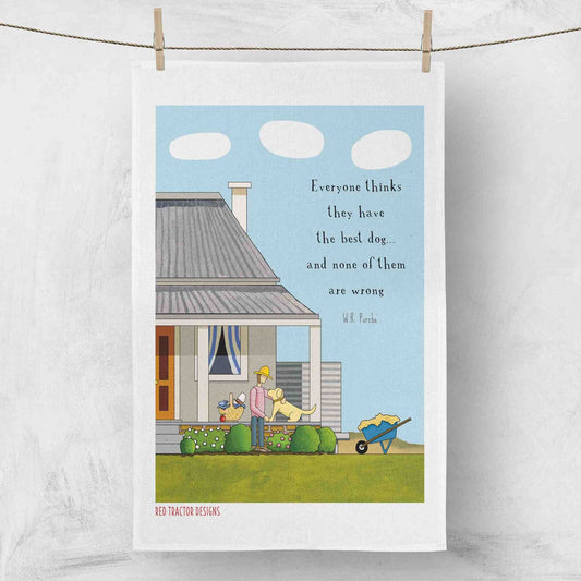 The Best Dog Linen Tea Towel