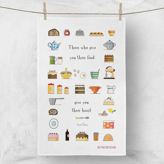 Food From The Heart Linen Tea Towel