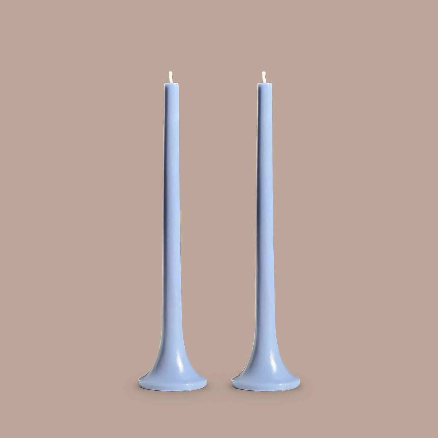 Sky Blue Tusk Candle, Set of 2