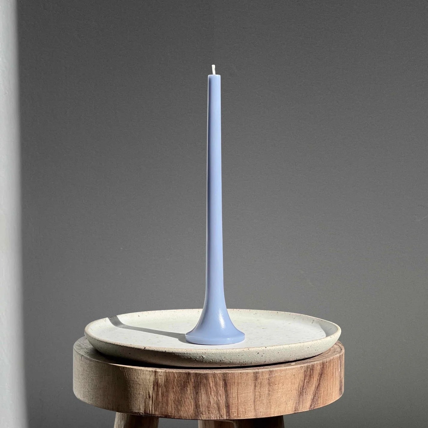 Sky Blue Tusk Candle, Set of 2