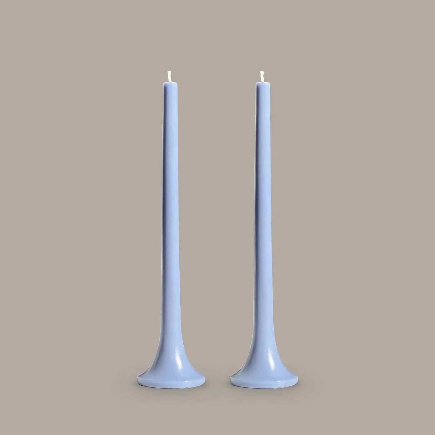 Sky Blue Tusk Candle, Set of 2