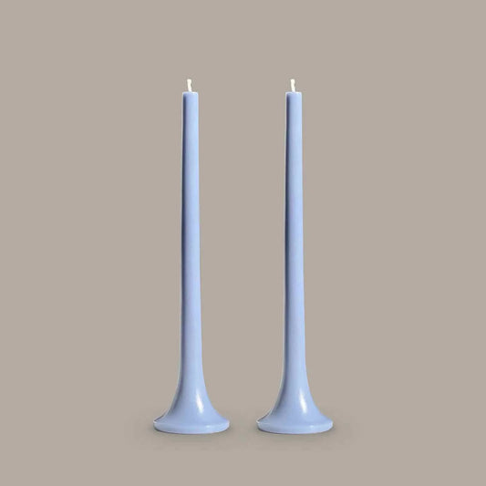 Sky Blue Tusk Candle, Set of 2