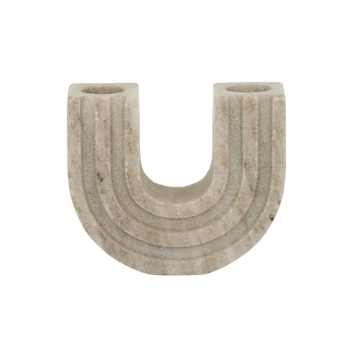 Casa Marble Candle Holder, Beige