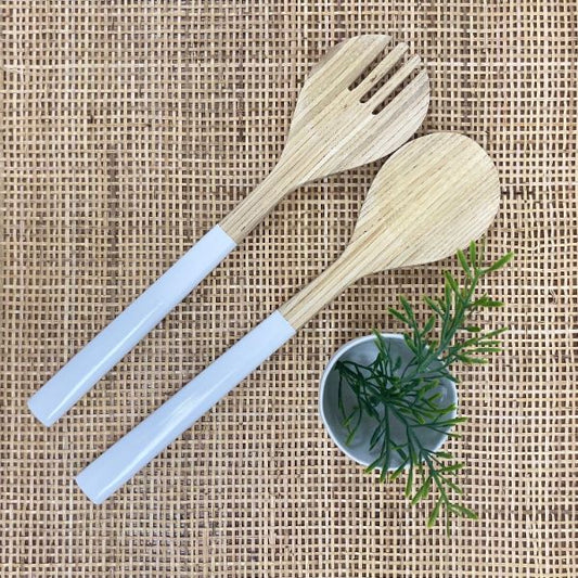 White/Natural Salad Servers - Set of 2