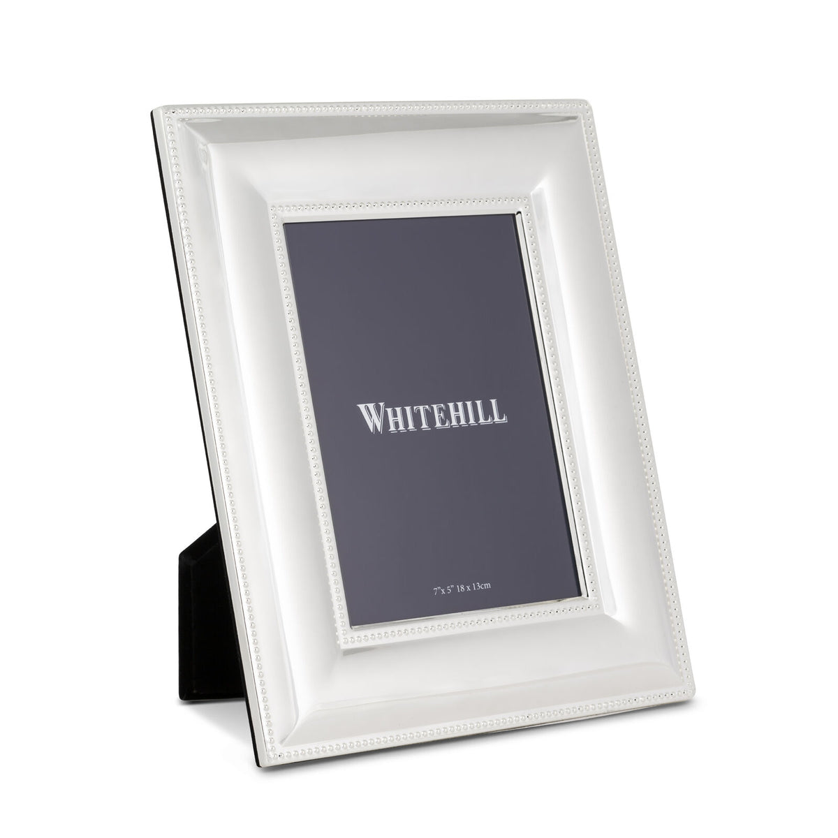 Whitehill Frames - Wide Silver Plated Beaded Photo Frame 13cm x 18cm