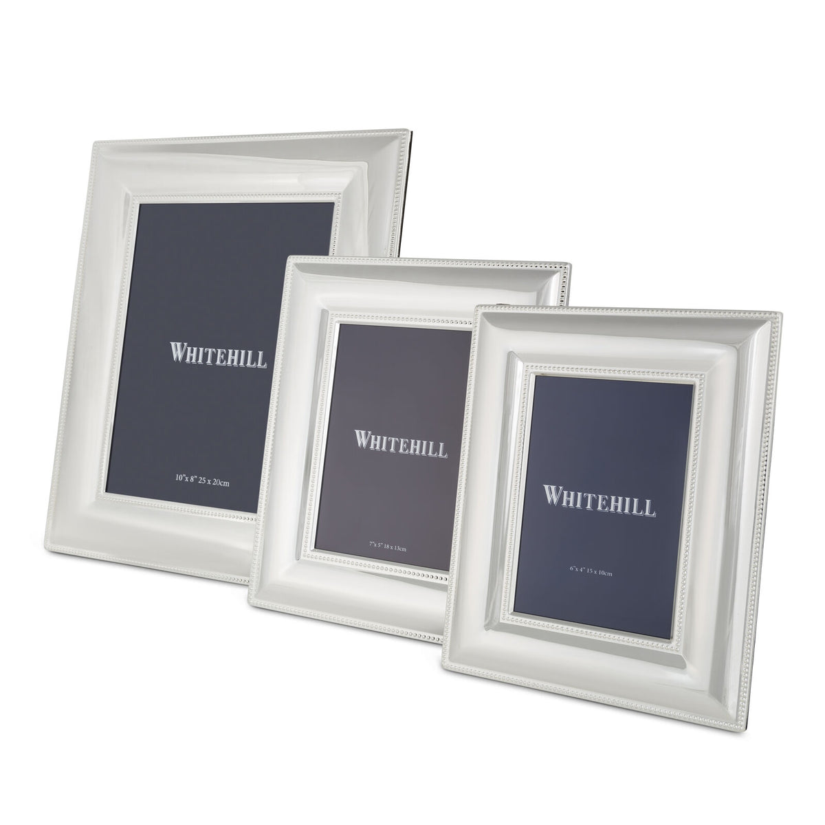 Whitehill Frames - Wide Silver Plated Beaded Photo Frame 13cm x 18cm