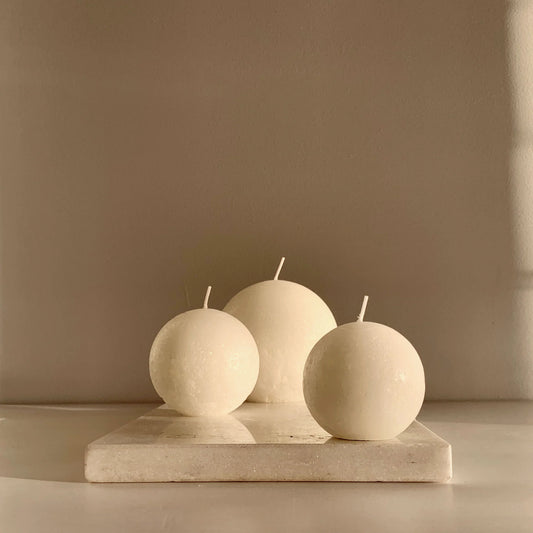 Sphere Textured Warm White Candles