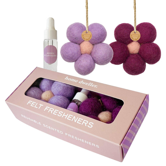 Felt Flower Air Fresheners - Amber & Lavender