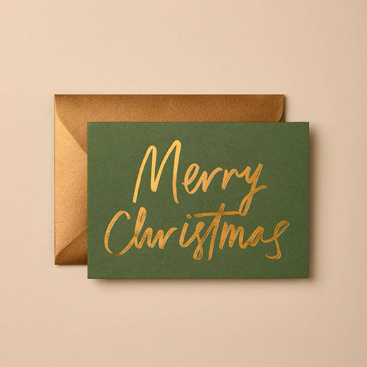 Merry Christmas Card - Green