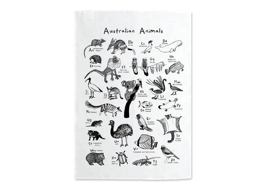 Tea Towel - Australian Animals A-Z