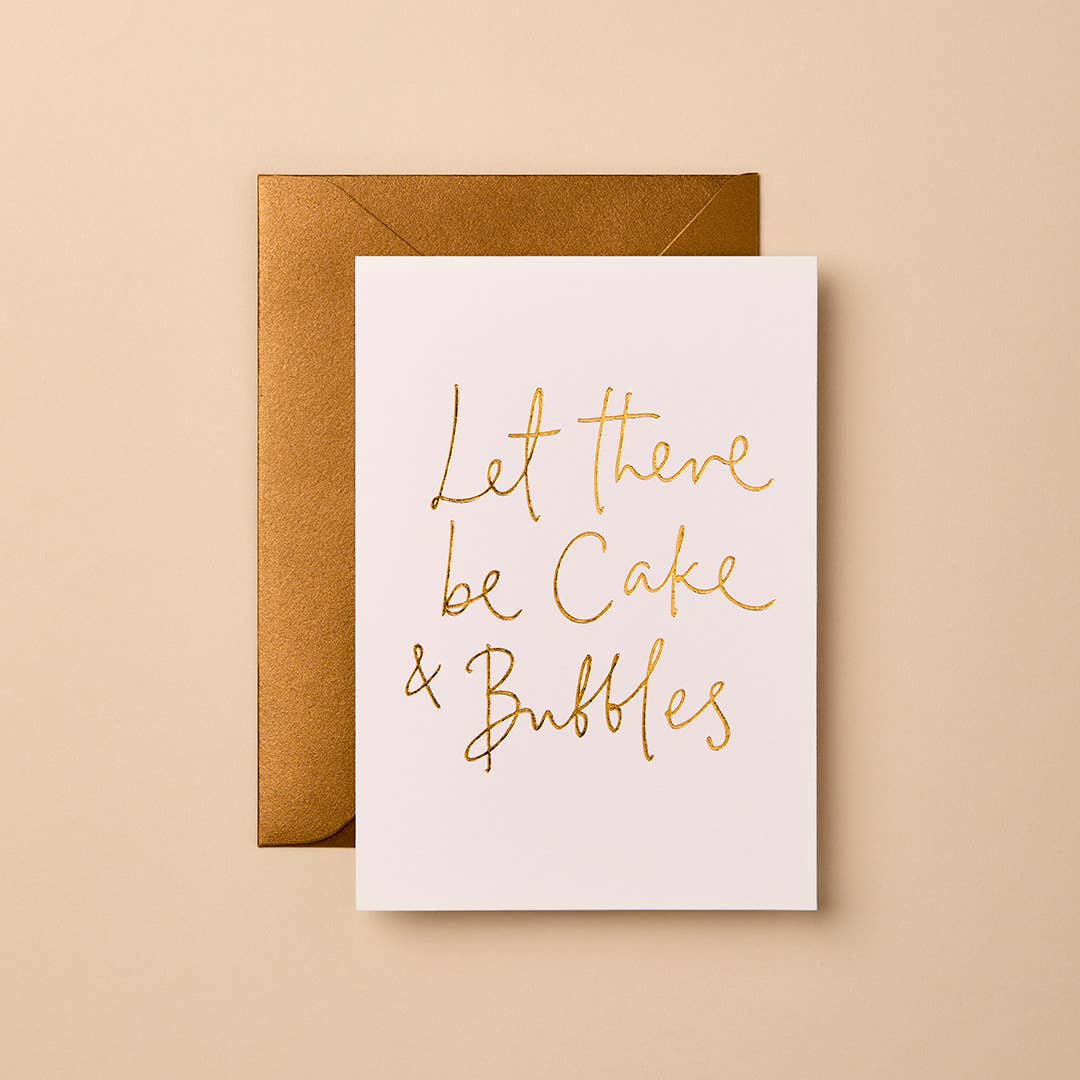 Let there be Cake and Bubbles Card | Luxury Foil Design