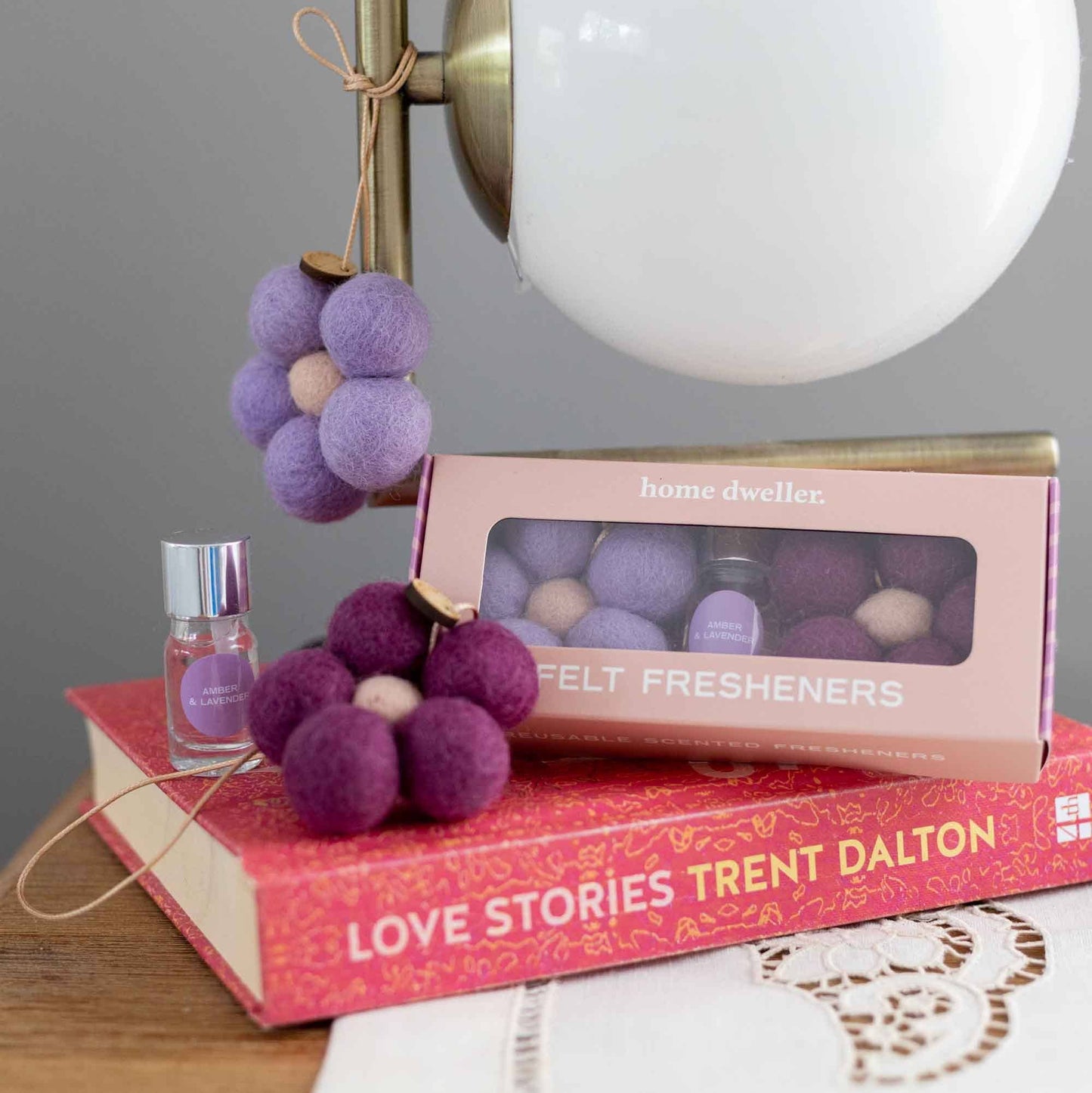 Felt Flower Air Fresheners - Amber & Lavender