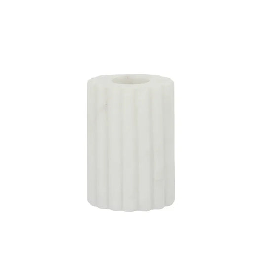 Mara White Marble Candleholder