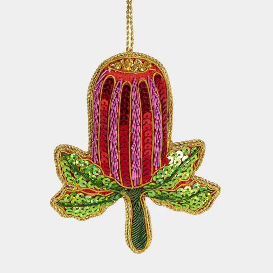 Banksia Beauty Flower Sequin Hanging Decoration