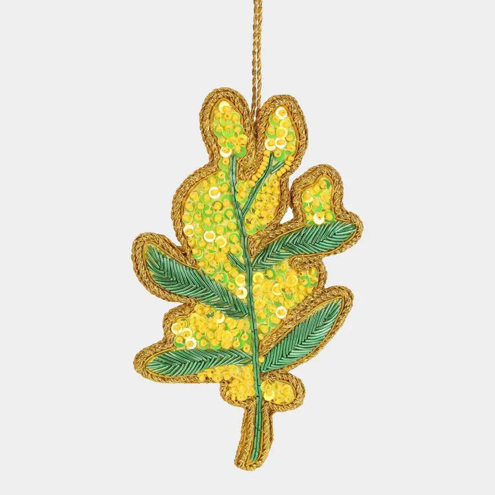 Golden Wattle Sequin Hanging Decoration