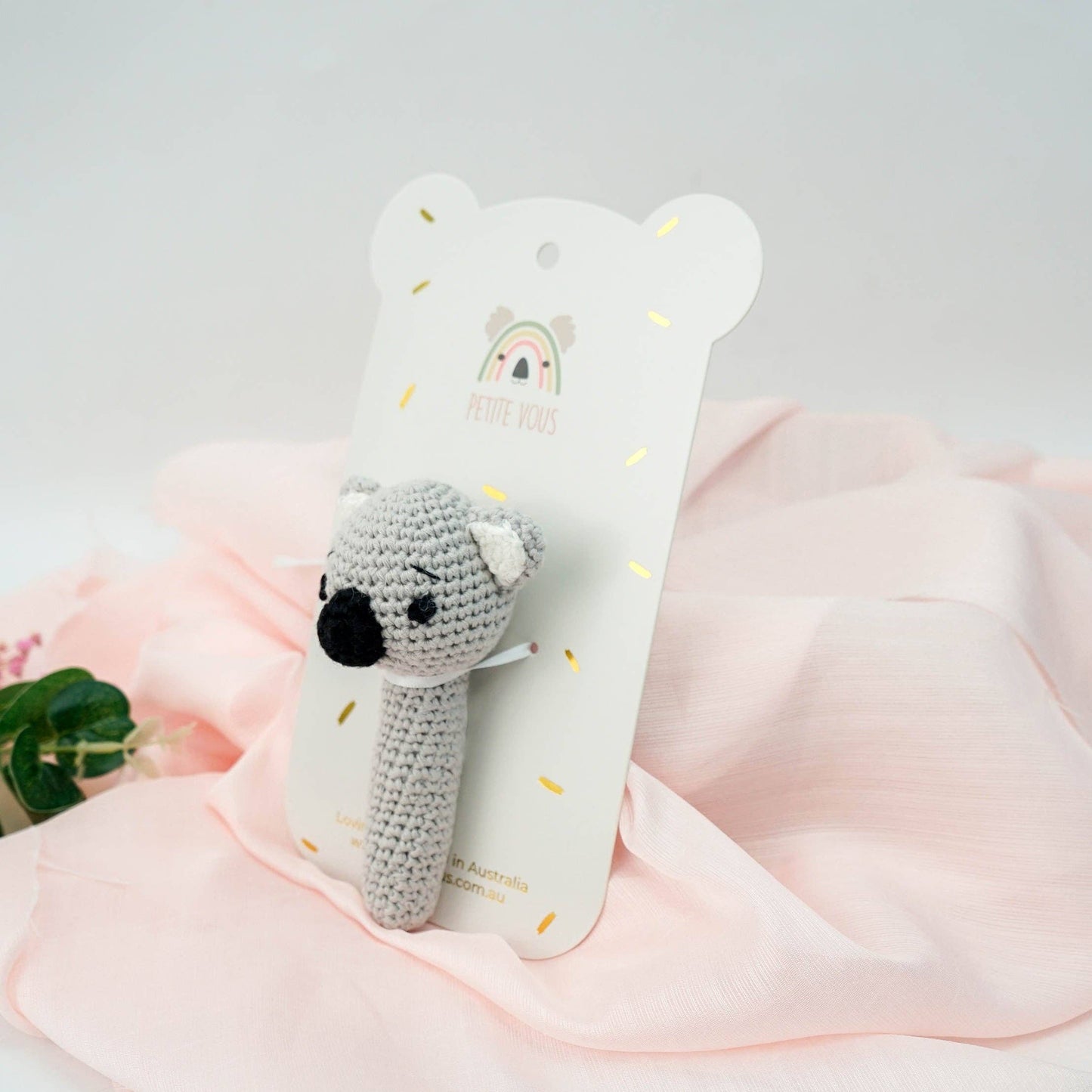100% Cotton Crochet Hand Rattle - Kali Koala