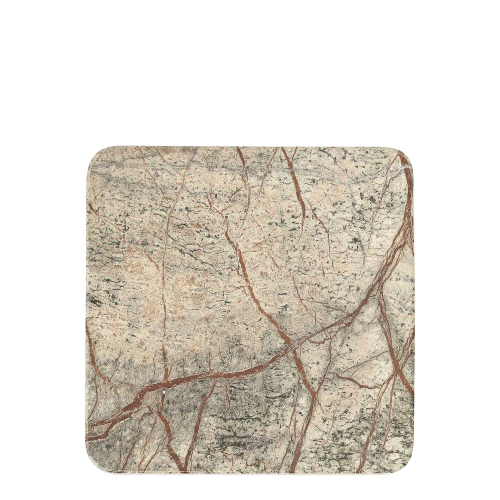 Graze Marble Coaster Square Brown & Green - Set of 4