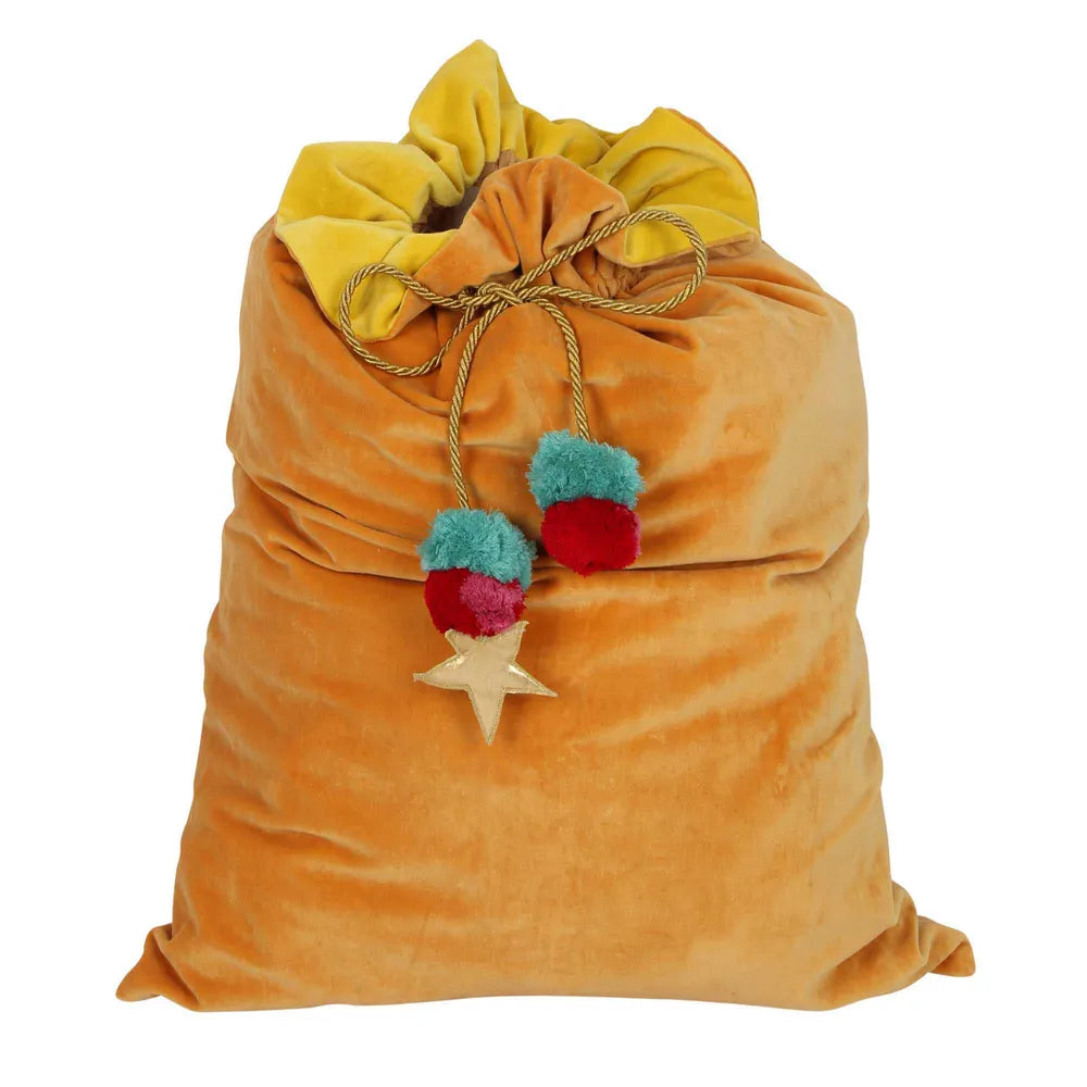 Velvet Santa Sack, Gold