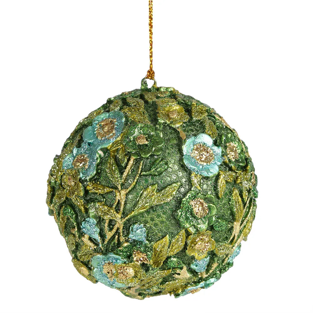 Green Flower Bauble Christmas Tree Ornament