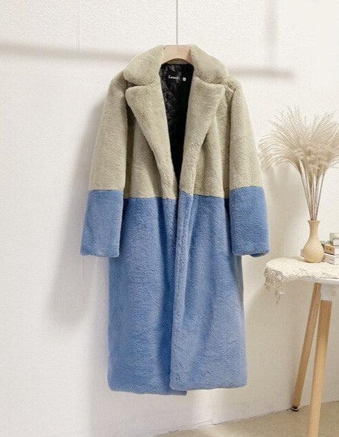 Two Toned Faux Fur Coats