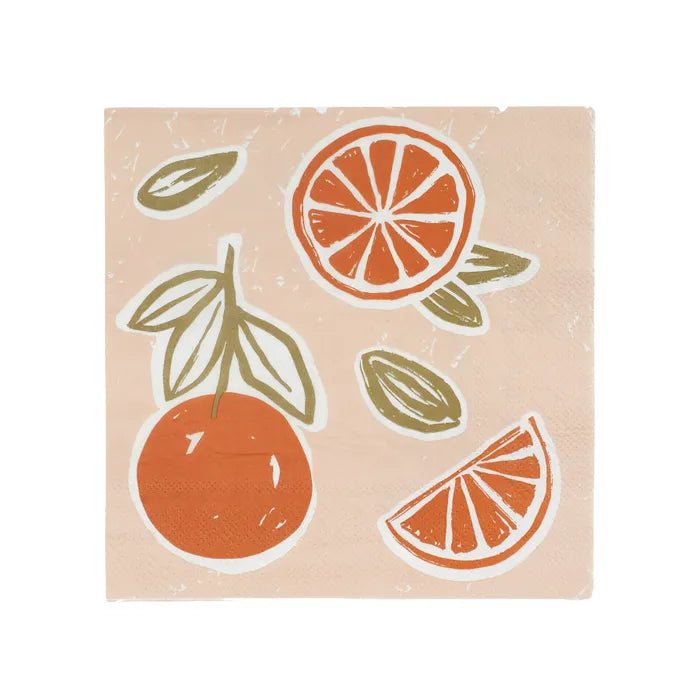 Nude and Orange Paper Napkins