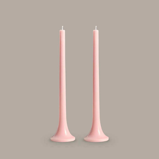 Pastel Pink Tusk Candle, Set of 2