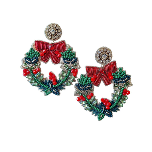Beaded Christmas Earrings